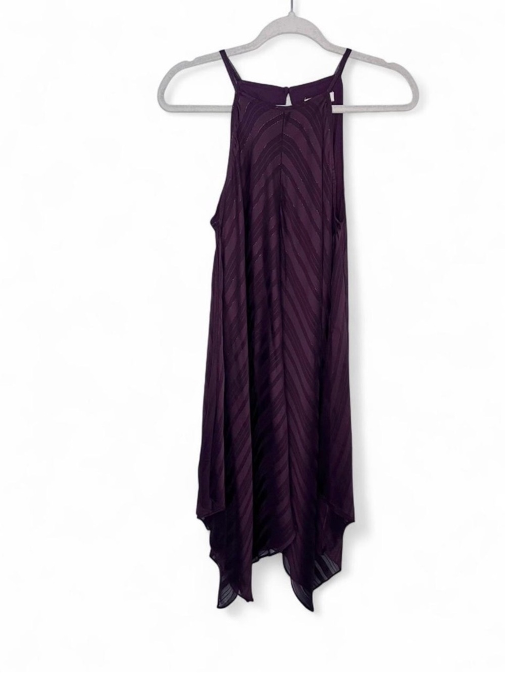Women’s Sleeveless Handkerchief Hem Dress - Maroon, Burgundy size Small